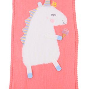 Coral Unicorn Knit Crib Children Throw Wrap Blanket